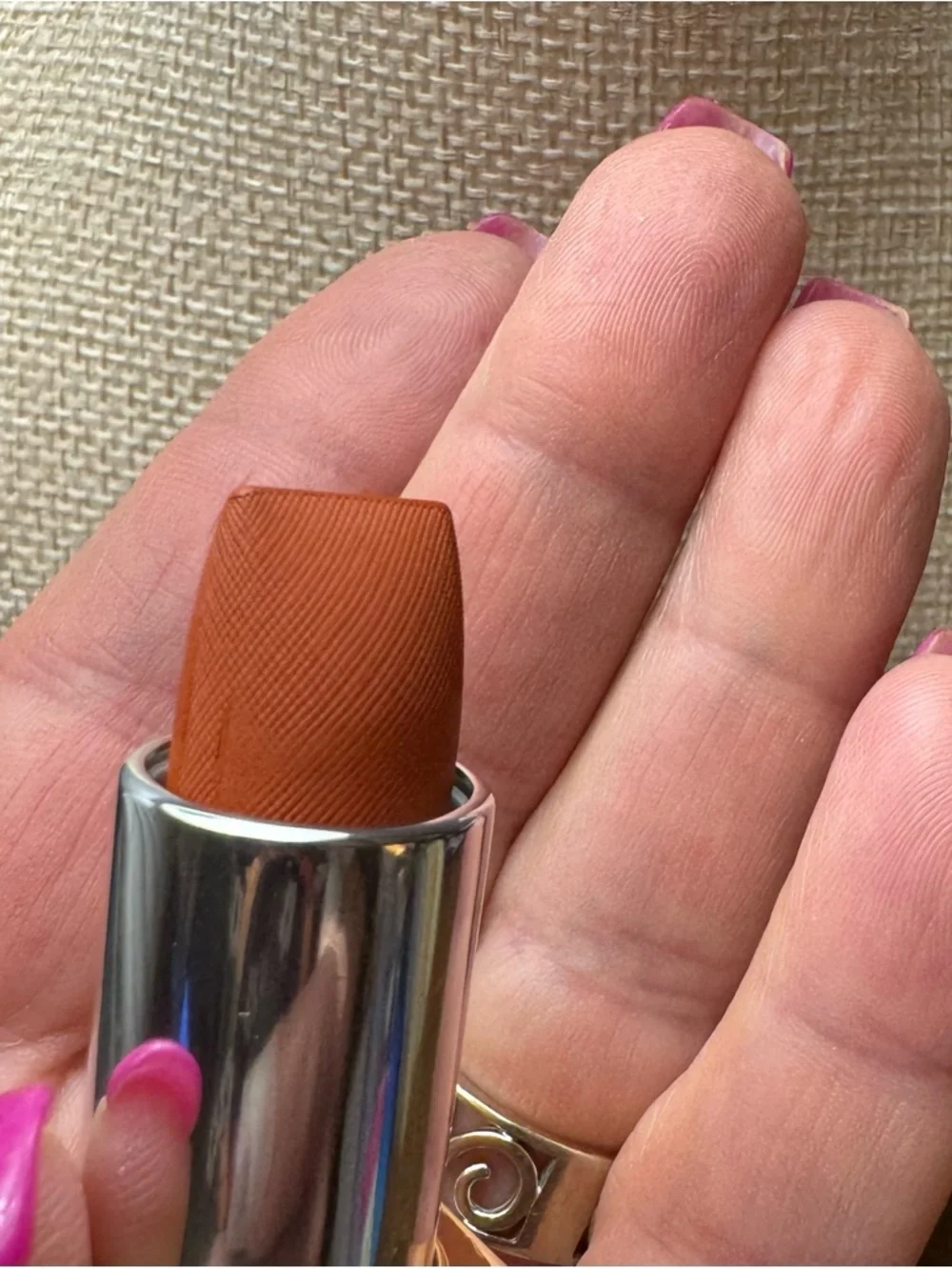 Prada Monochrome Hyper Matte 077 Arancio Lipstick Refillable Magnetic Case - Picture 10 of 15